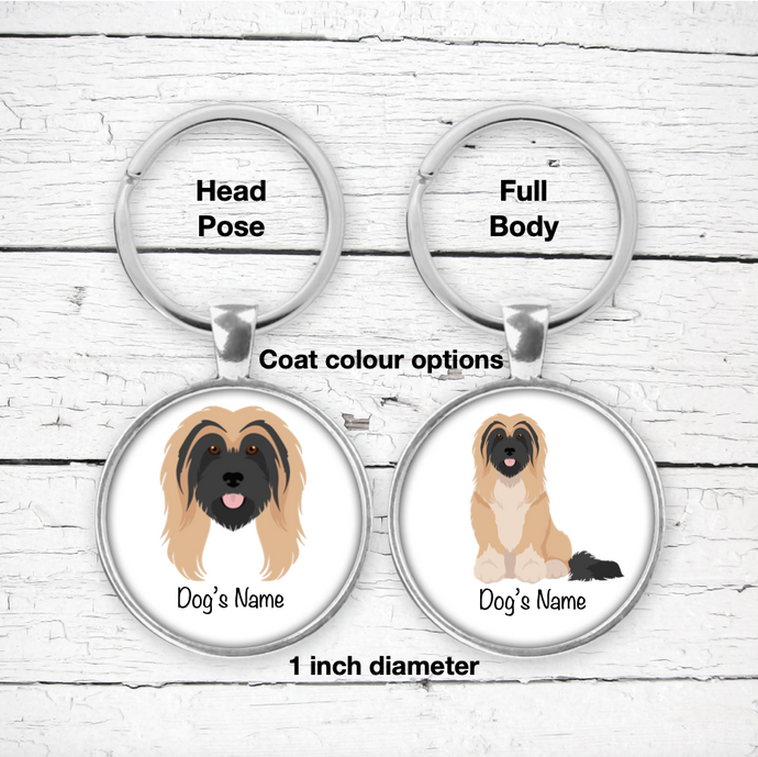 Tibetan Terrier Bezel Keychain - personalized