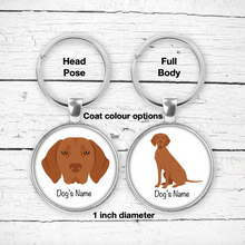 Load image into Gallery viewer, Vizsla Bezel Keychain - personalized

