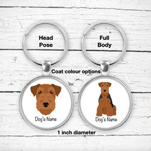 Load image into Gallery viewer, Welsh Terrier Bezel Keychain - personalized
