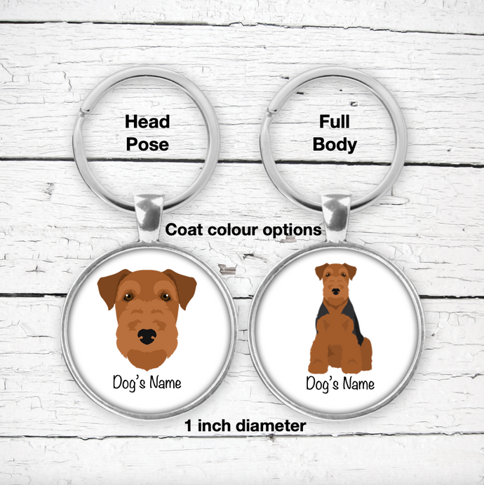 Welsh Terrier Bezel Keychain - personalized