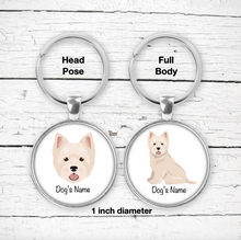 Load image into Gallery viewer, West Highland White Terrier Bezel Keychain - personalized
