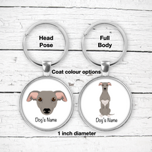 Load image into Gallery viewer, Whippet Bezel Keychain - personalized
