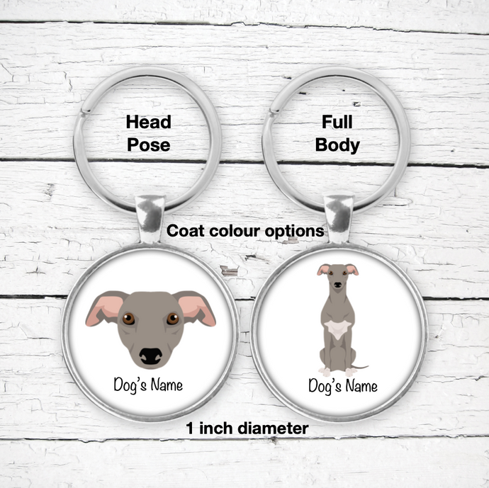 Whippet Bezel Keychain - personalized
