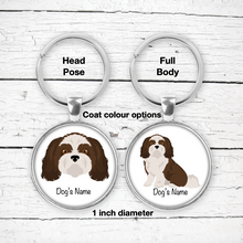 Load image into Gallery viewer, Shih Tzu (short hair)Bezel Keychain - personalized
