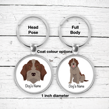 Load image into Gallery viewer, Wirehaired Pointing Griffon Bezel Keychain - personalized
