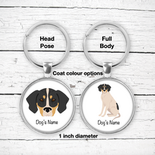 Load image into Gallery viewer, Treeing Walker Coonhound Bezel Keychain - personalized
