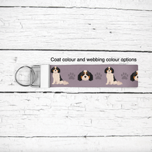 Load image into Gallery viewer, Cavachon (Cavalier/Bichon mix) key wristlet
