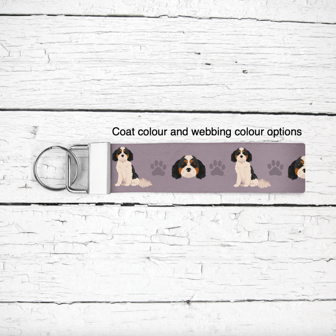 Cavachon (Cavalier/Bichon mix) key wristlet