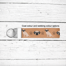 Load image into Gallery viewer, Chug (Chihuahua/Pug mix) key wristlet
