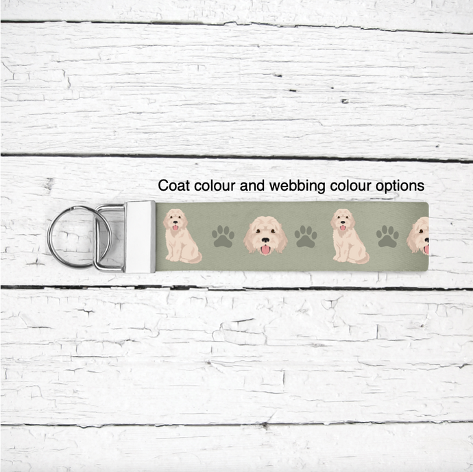 Cockapoo (Cocker Spaniel/Poodle mix) key wristlet