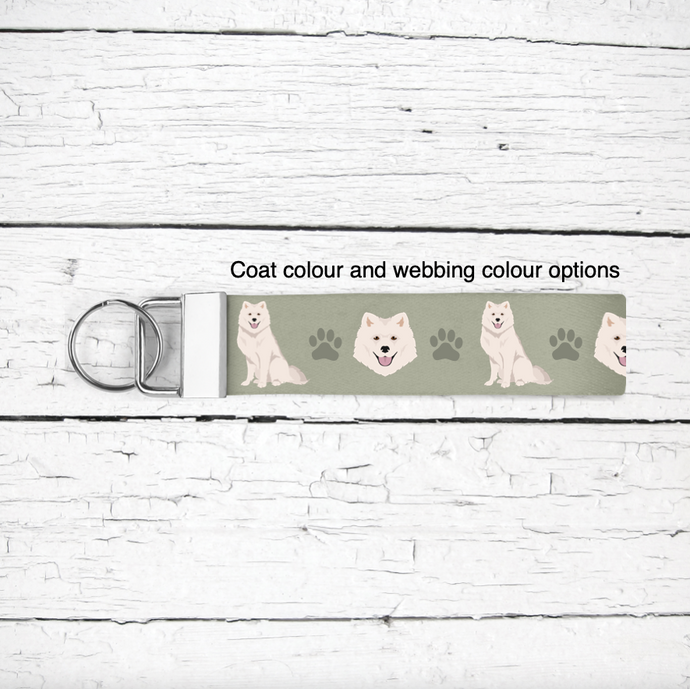 Japanese Spitz key wristlet