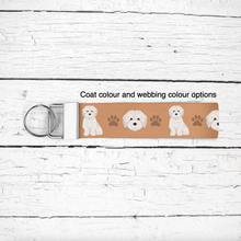 Load image into Gallery viewer, Malti-poo key wristlet
