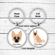 Load image into Gallery viewer, Norwegian Buhund Bezel Keychain - personalized
