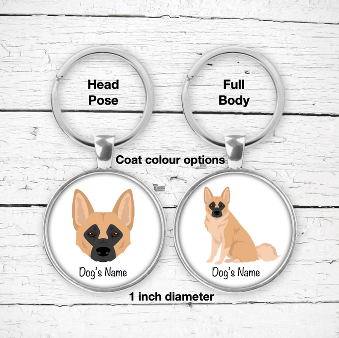 Norwegian Buhund Bezel Keychain - personalized