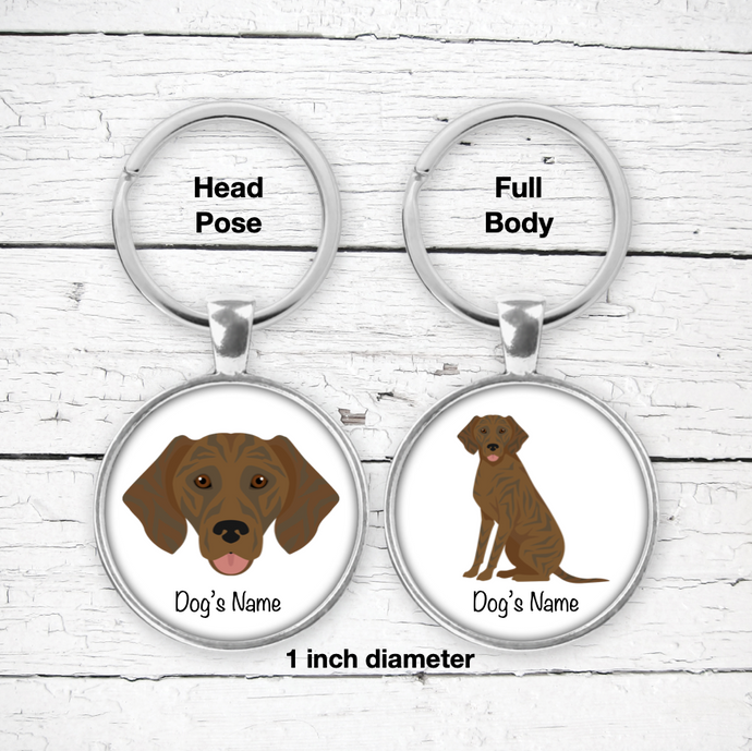 Plott Hound Bezel Keychain - personalized