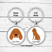 Load image into Gallery viewer, Redbone Coonhound Bezel Keychain - personalized

