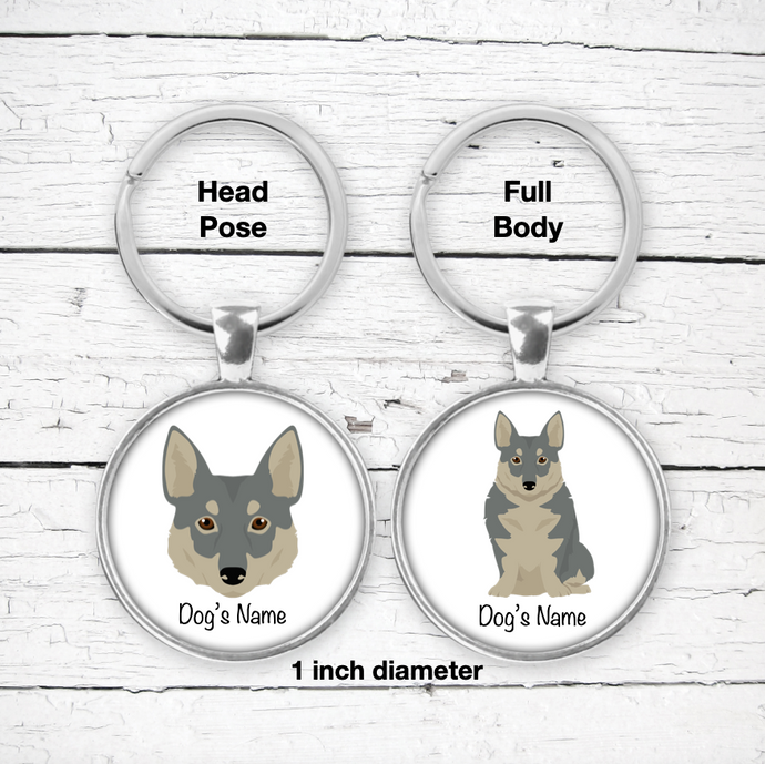 Swedish Vallhund Bezel Keychain - personalized
