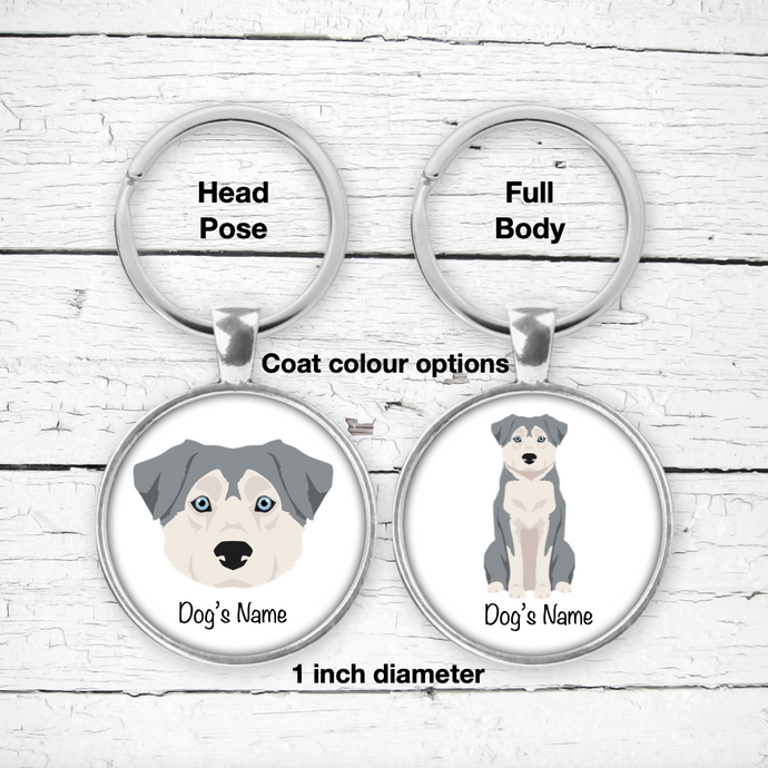 Labsky (Labrador/Husky mix) Bezel Keychain - personalized
