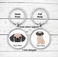Load image into Gallery viewer, Puggle Bezel Keychain - personalized
