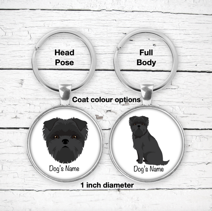 Affenpinscher Bezel Keychain - personalized