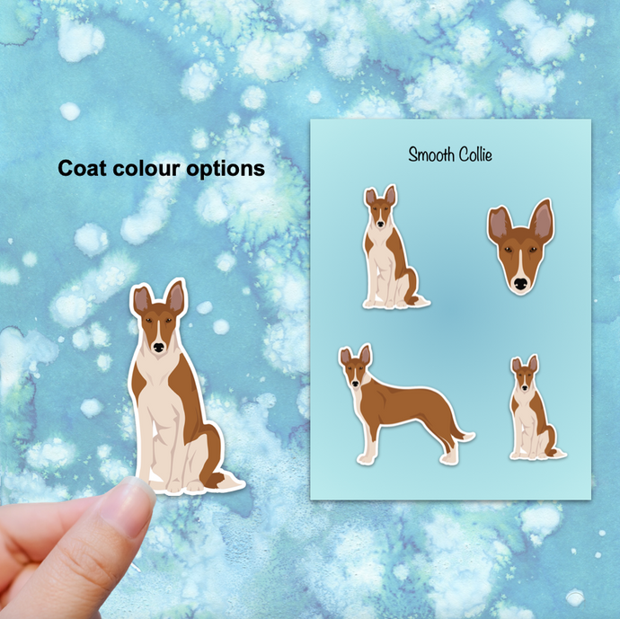 Smooth Collie Vinyl Sticker Set