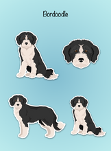 Load image into Gallery viewer, Bordoodle (Border Collie/Poodle mix) Vinyl Sticker Set
