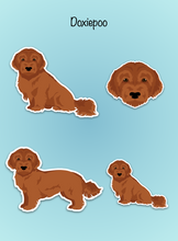 Load image into Gallery viewer, Doxiepoo (Dachshund/Poodle mix) Vinyl Sticker Set
