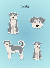Load image into Gallery viewer, Labsky (Labrador Retriever/Husky mix) Vinyl Sticker Set

