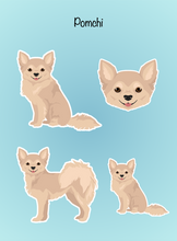 Load image into Gallery viewer, Pomchi (Pomeranian/Chihuahua mix) Vinyl Sticker Set
