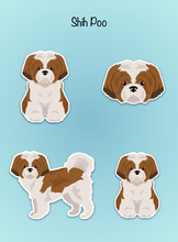 Load image into Gallery viewer, Shih Poo (Shih Tzu/Poodle mix) Vinyl Sticker Set
