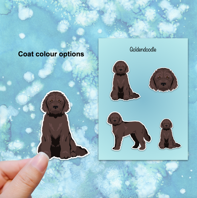 Goldendoodle (Golden Retriever/Poodle mix) Vinyl Sticker Set