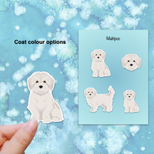 Load image into Gallery viewer, Malti-Poo (Maltese/Poodle mix) Vinyl Sticker Set
