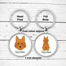 Load image into Gallery viewer, Australian Terrier Bezel Keychain - personalized
