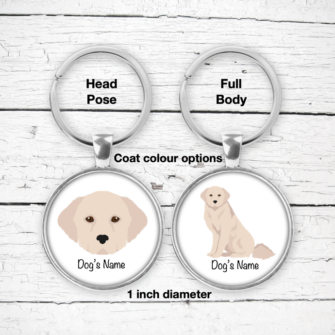 Maremma Sheepdog Bezel Keychain - personalized