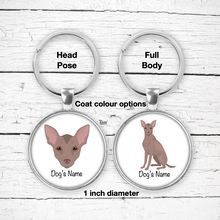 Load image into Gallery viewer, Xoloitzcuintli Bezel Keychain - personalized

