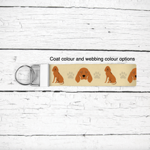 Load image into Gallery viewer, Redbone Coonhound key wristlet
