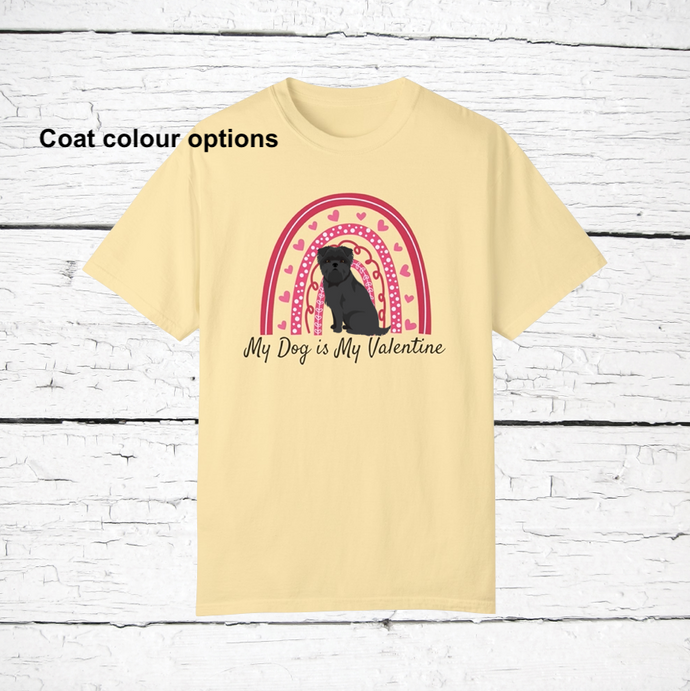 Affenpinscher 'My Dog is My Valentine' 100% cotton t-shirt customized