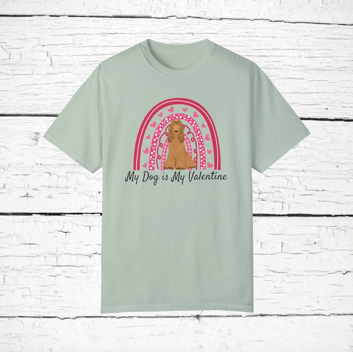 Afghan Hound 'My Dog is My Valentine' 100% cotton t-shirt customized