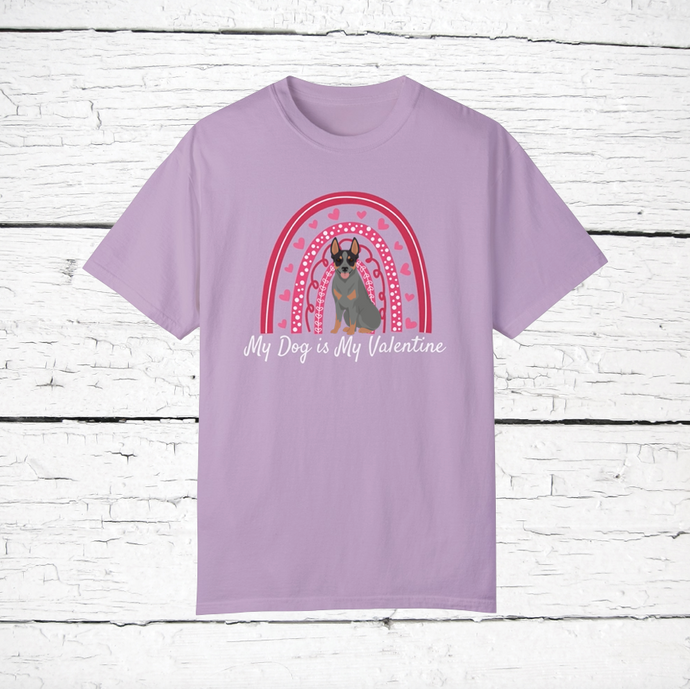 Australian Stumpy Tail Cattle Dog 'My Dog is My Valentine' 100% cotton t-shirt customized
