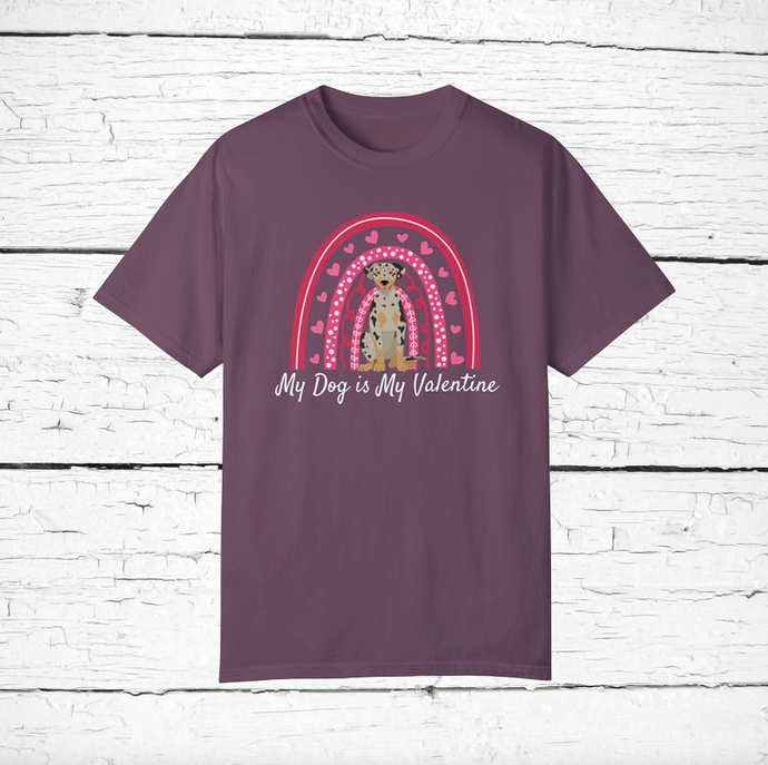American Leopard Hound 'My Dog is My Valentine' 100% cotton t-shirt customized