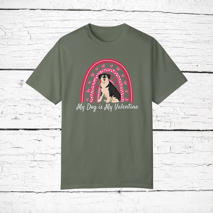 Alaskan Malador (Alaskan Malamute/Labrador Retriever mix) 'My Dog is My Valentine' 100% cotton t-shirt customized