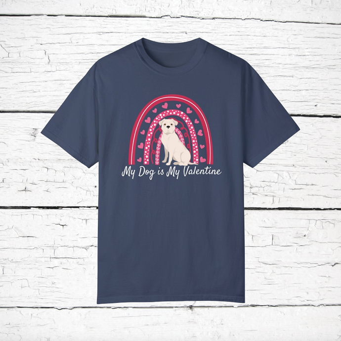 American Bulldog 'My Dog is My Valentine' 100% cotton t-shirt customized