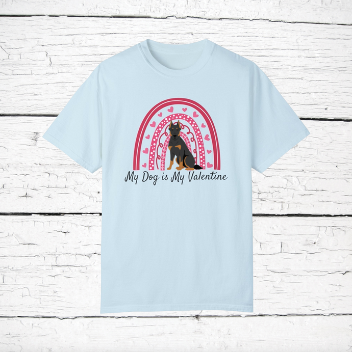 Beauceron 'My Dog is My Valentine' 100% cotton t-shirt customized
