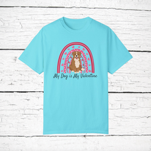Load image into Gallery viewer, Bernese/Golden Retriever mix &#39;My Dog is My Valentine&#39; 100% cotton t-shirt customized
