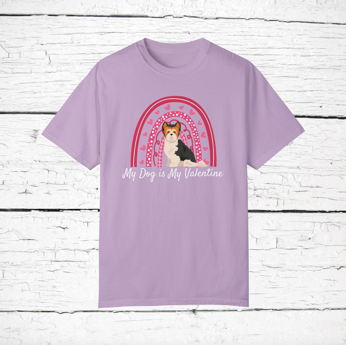 Biewer Terrier 'My Dog is My Valentine' 100% cotton t-shirt customized