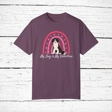 Load image into Gallery viewer, Bordoodle (Border Collie/Poodle mix) &#39;My Dog is My Valentine&#39; 100% cotton t-shirt customized
