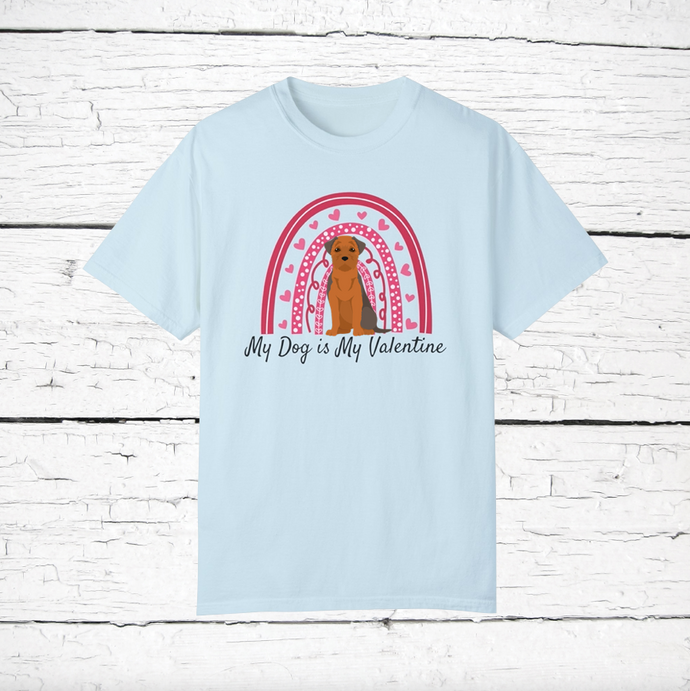 Border Terrier 'My Dog is My Valentine' 100% cotton t-shirt customized