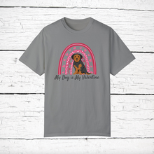 Load image into Gallery viewer, Borkie (Border Terrier/Yorkshire Terrier mix) &#39;My Dog is My Valentine&#39; 100% cotton t-shirt customized
