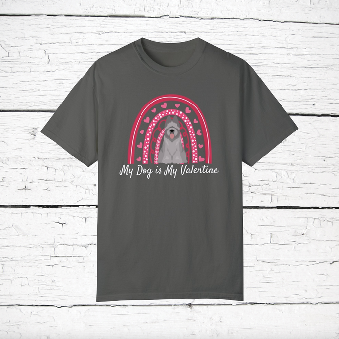 Briard 'My Dog is My Valentine' 100% cotton t-shirt customized