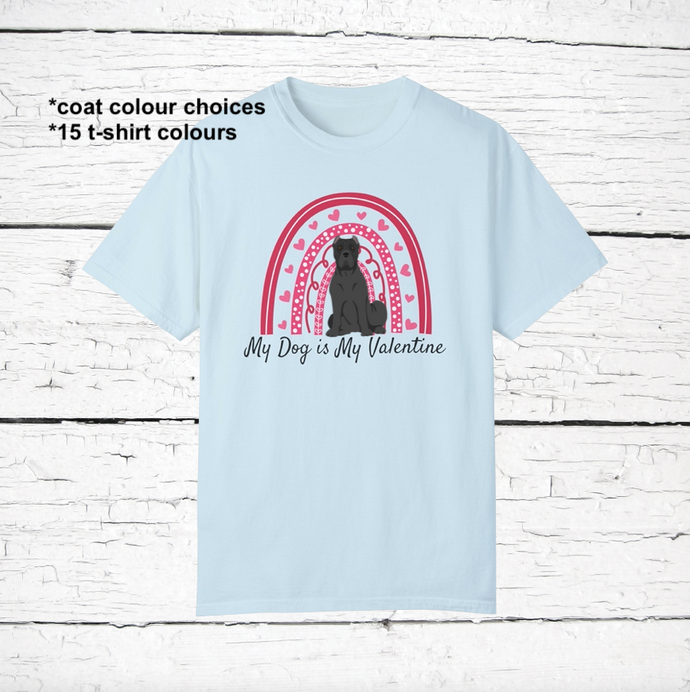Cane Corso (cropped ears) 'My Dog is My Valentine' 100% cotton t-shirt customized